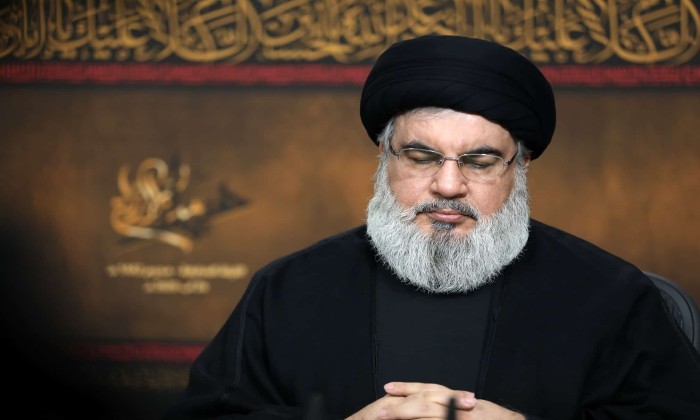 زعيم ميليشيا حزب الله حسن نصر الله